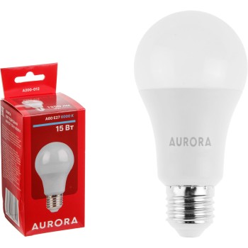 Лампа светодиодная A60 СТАНДАРТ 15Вт 230В E27 6000K AURORA
