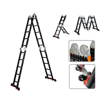 Лестница алюм. многофункц.4х5 ступ.(стрем.-283см,лестн.-580см) 15,5кг BLACK LINE STARTUL (ST9930-05)