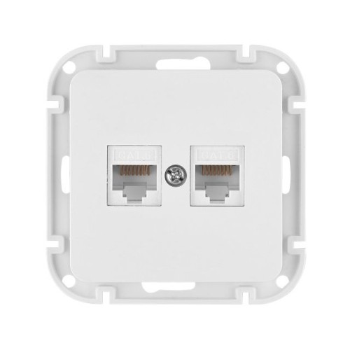 Розетка 2-ая компьютерная (скрытая) белая, Astrum, BYLECTRICA