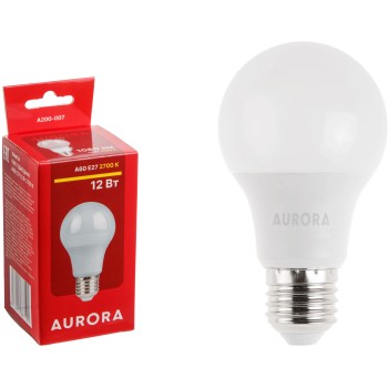 Лампа светодиодная A60 СТАНДАРТ 12Вт 230В E27 2700K AURORA