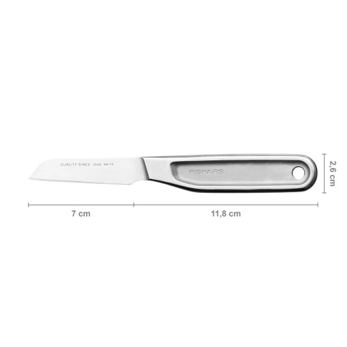 Нож для чистки 7см цельнометаллический All Steel Fiskars