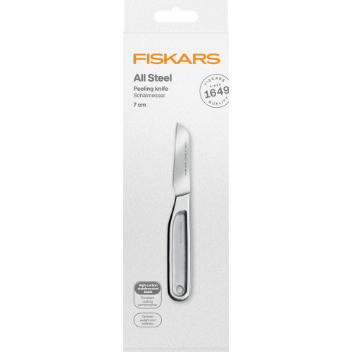 Нож для чистки 7см цельнометаллический All Steel Fiskars