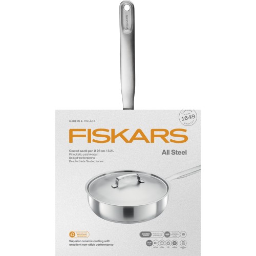 Сотейник 26 см с крышкой All Steel Fiskars