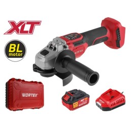 Аккум. углошлифмашина WORTEX CAG 1812-2 SE XLT SET БЕСЩЕТ., 18 В, 125 мм, 3000-8500 об/мин