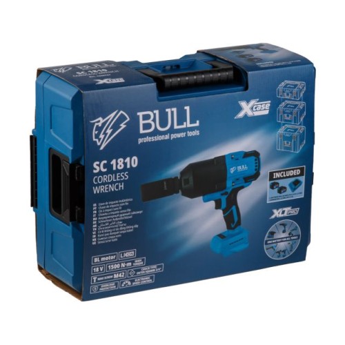Аккум. ударный гайковерт BULL SC 1810 Xcase, XLTpro, БЕСЩЕТ., 18 В, 1500 Н*м, 3/4