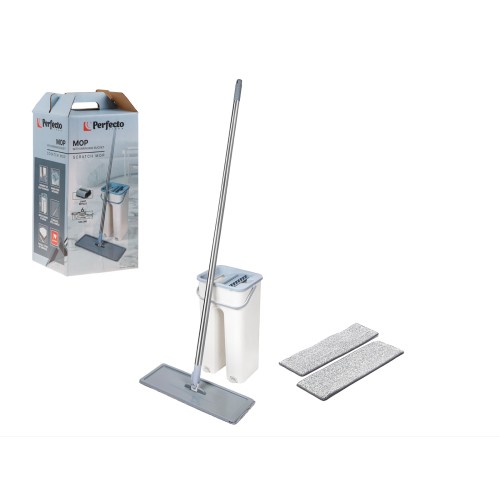 Швабра с отжимным ведром Scratch mop, бежевая, PERFECTO LINEA