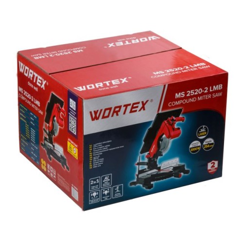 Торцовочная пила комбинированная WORTEX MS 2520-2 LMB 2000 Вт, 255 мм, глуб. 78 мм, стол 60