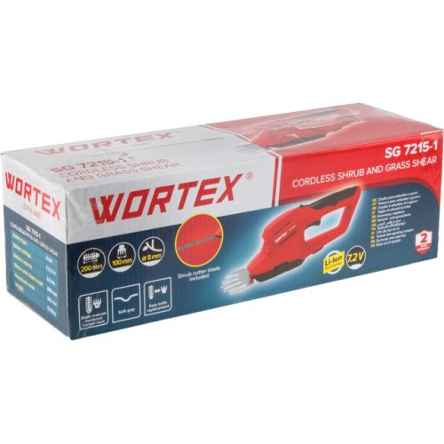 Аккум. ножницы садовые WORTEX SG 7215-1 + насадка-кусторез