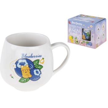 Кружка керамическая, 350 мл, Sweet fruits, черника, PERFECTO LINEA