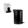 Ведро для мусора с педалью, 12 л, черное, серия Black Onyx, сталь, PERFECTO LINEA