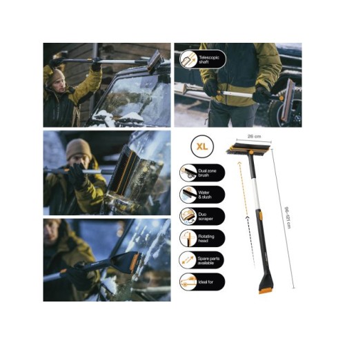 Щетка для снега 96-121см телескоп. со скребком X-series FISKARS