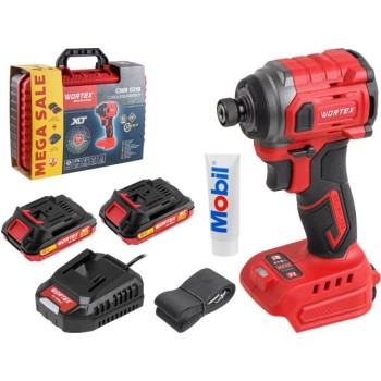 Аккум. ударный гайковерт/винтоверт WORTEX CWR 0218 XLT 2x2 А*ч, БЕСЩЕТ., 18 В, 220 Н*м