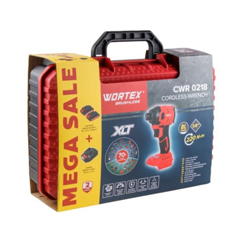 Аккум. ударный гайковерт/винтоверт WORTEX CWR 0218 2x2 А*ч, 220 Н*м