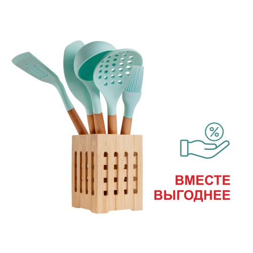 Набор кухонный, 6 предметов, EcoVillage, бирюзовый, PERFECTO LINEA
