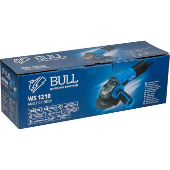 Одноручная углошлифмашина BULL WS 1210 в кор. 125 мм, 1000 Вт, плав. пуск., конст. эл.