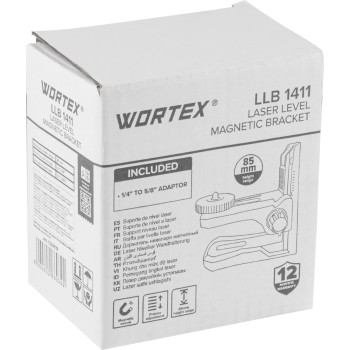 Держатель нивелира магнитный WORTEX LLB 1411 в кор., микролифт, 2 рег., + переходник