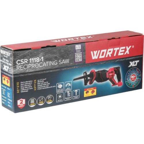 Аккум. сабельная пила WORTEX CSR 1118-1 18В, 4 Ач акб, дер. 110 мм