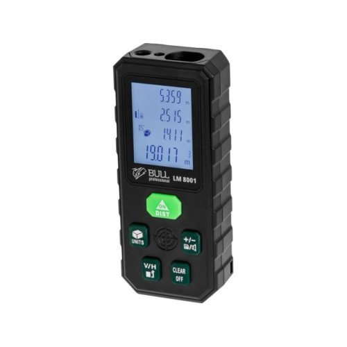 Дальномер лазерный BULL LM 8001 в кор. Проекция креста (зеленый), 0,08 – 80 м, +- 2 мм