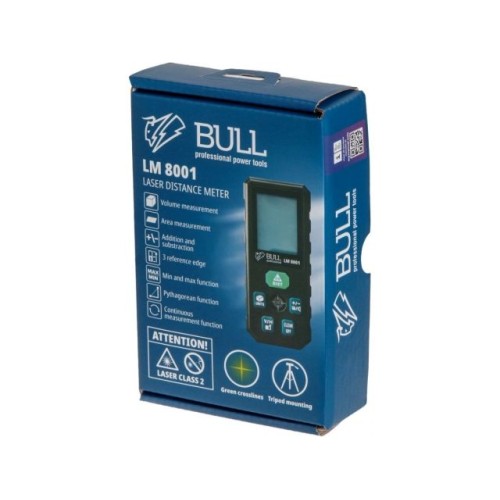 Дальномер лазерный BULL LM 8001 в кор. Проекция креста (зеленый), 0,08 – 80 м, +- 2 мм