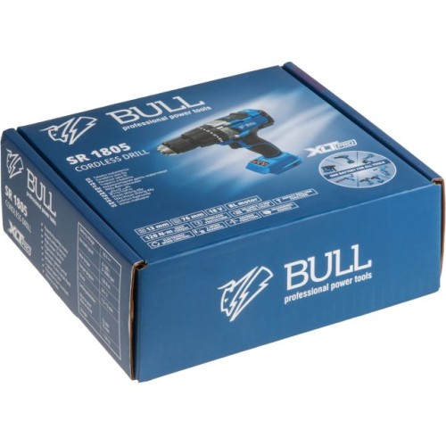 Аккум. дрель-шуруповерт BULL SR 1805, 120 Н*м, БЗП(мет.) 13 мм