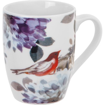 Кружка керамическая, 360 мл., FLOWER BIRD-3, PERFECTO LINEA