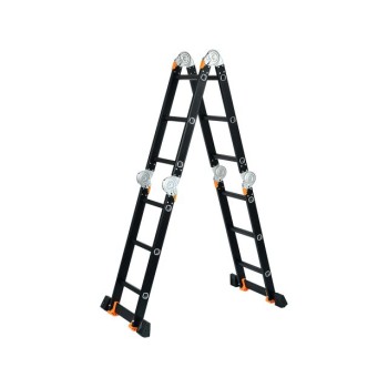 Лестница алюм. многофункц.4х3 ступ.(стрем.-175см,лестн.-355см) 12,3кг BLACK LINE STARTUL (ST9930-03)