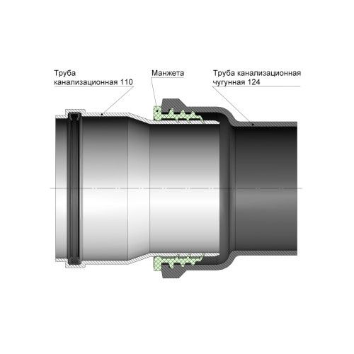 Манжета переходная D124x110 черная AV Engineering