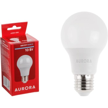 Лампа светодиодная A60 СТАНДАРТ 10Вт 230В E27 6000K AURORA