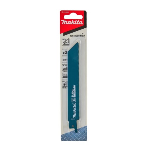 Пилка сабельная по металлу Basic 150x0.9 мм, 18TPI, 2 шт MAKITA