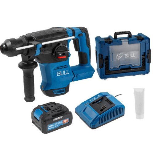 Аккум. перфоратор BULL CBH 1826 Xcase, XLTpro, БЕСЩЕТ., 18 В, 2.6 Дж, 26 мм, 1x4 А*ч, з/у