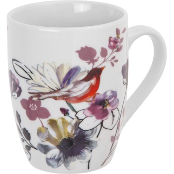 Кружка керамическая, 360 мл., FLOWER BIRD-1, PERFECTO LINEA