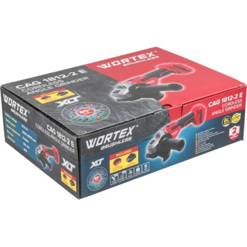 Аккум. углошлифмашина WORTEX CAG 1812-2 E, 125 мм