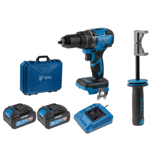 Аккум. дрель-шуруповерт BULL SR 1806 R-series, Удар., 80 Н*м, 2х4 А*ч