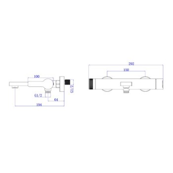 Смеситель для ванны (SUS 304) D35, серия BON AV Engineering
