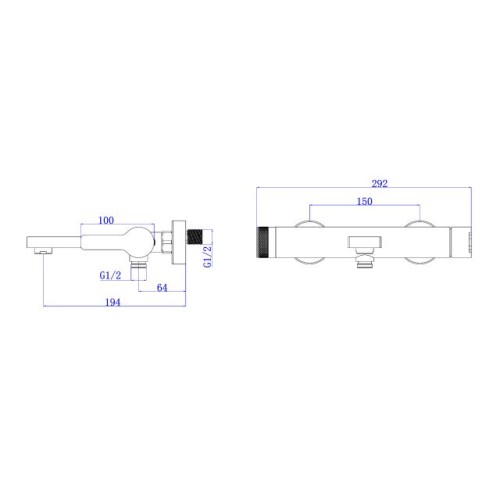 Смеситель для ванны (SUS 304) D35, серия BON AV Engineering