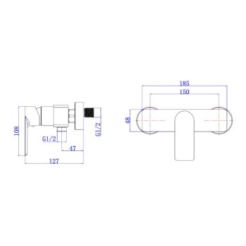 Смеситель для душа (SUS 304) D35, серия LES  AV Engineering