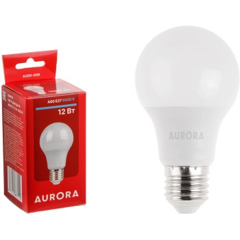Лампа светодиодная A60 СТАНДАРТ 12Вт 230В E27 6000K AURORA