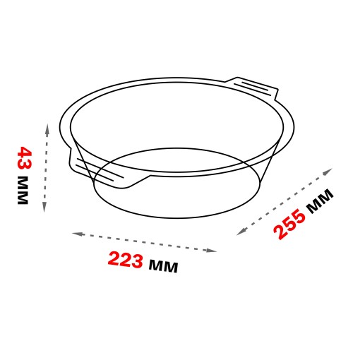 Форма из жаропрочного стекла, 1.0 л, круглая, 255х223х43 мм, PERFECTO LINEA