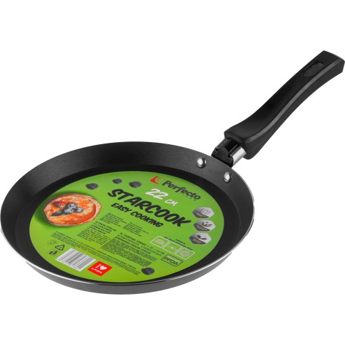 Сковорода блинная ф 22х2.0 см, штамп., алюм., антиприг. покр., серия STARCOOK, PERFECTO LINEA