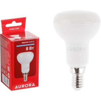 Лампа светодиодная R50 8Вт 230В E14 6000K AURORA