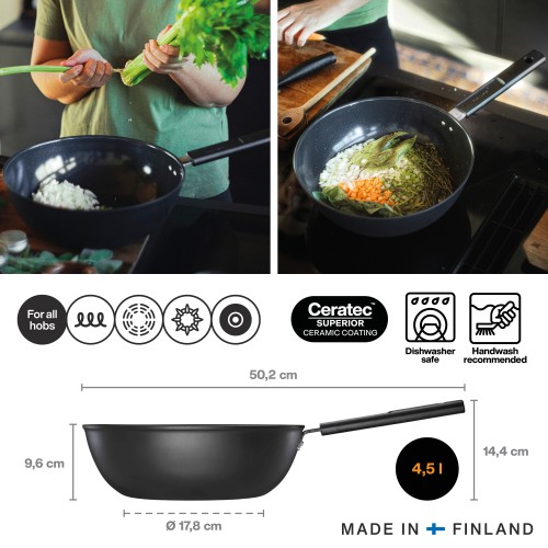 Скоророда-вок 28 см/4,5л Hard Face FISKARS