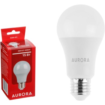 Лампа светодиодная A60 СТАНДАРТ 15Вт 230В E27 4500K AURORA