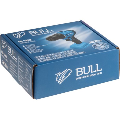 Аккум. дрель-шуруповерт BULL SR 1803, 45 Н*м, БЗП 10 мм