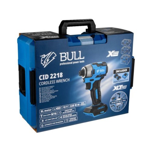 Аккум. ударный гайковерт/винтоверт BULL CID 2218, 220 Н*м, 1х4 А*ч