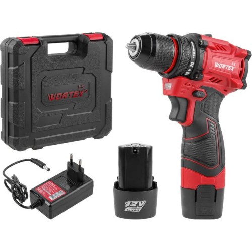 Аккум. дрель-шуруповерт WORTEX LX BD 1220 DLi 12В, 30 Нм, 2*1.5 Ач, патрон 10 мм