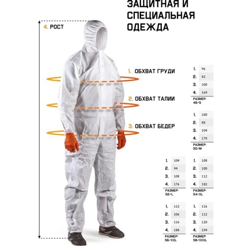 Защитный комбинезон JPC-50 (р-р XXXL) (розн. уп.) Jeta Safety