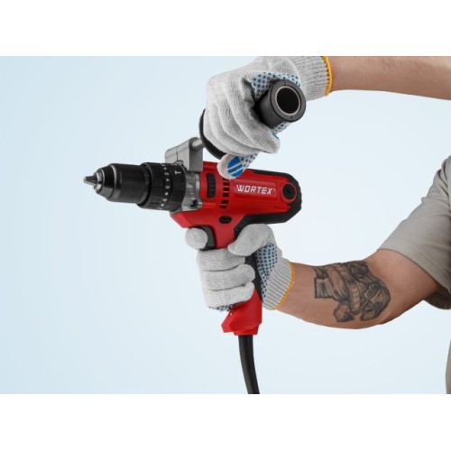 Ударная дрель-шуруповерт WORTEX DR 1323 D 450 Вт, 83 Нм, 2 скор., БЗП 1.5-13 мм, 4 м шнур