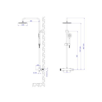 Душевая система (SUS 304) D35, серия BON AV Engineering