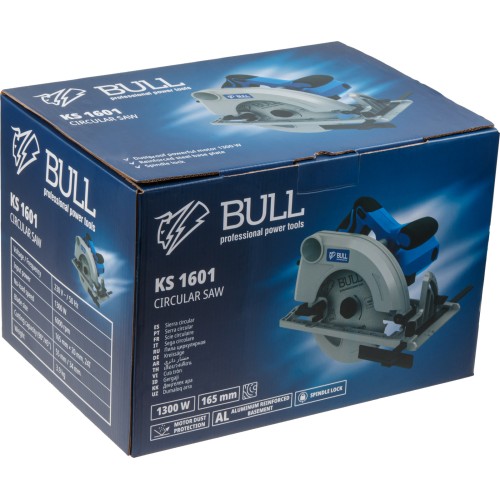 Циркулярная пила BULL KS 1601 1300 Вт, 165х20 мм, до 55 мм