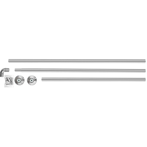 Карниз угловой алюминиевый 1,7x0,7 м, серебро, PERFECTO LINEA